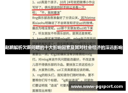 赵鹏解析欠薪问题的十大影响因素及其对社会经济的深远影响